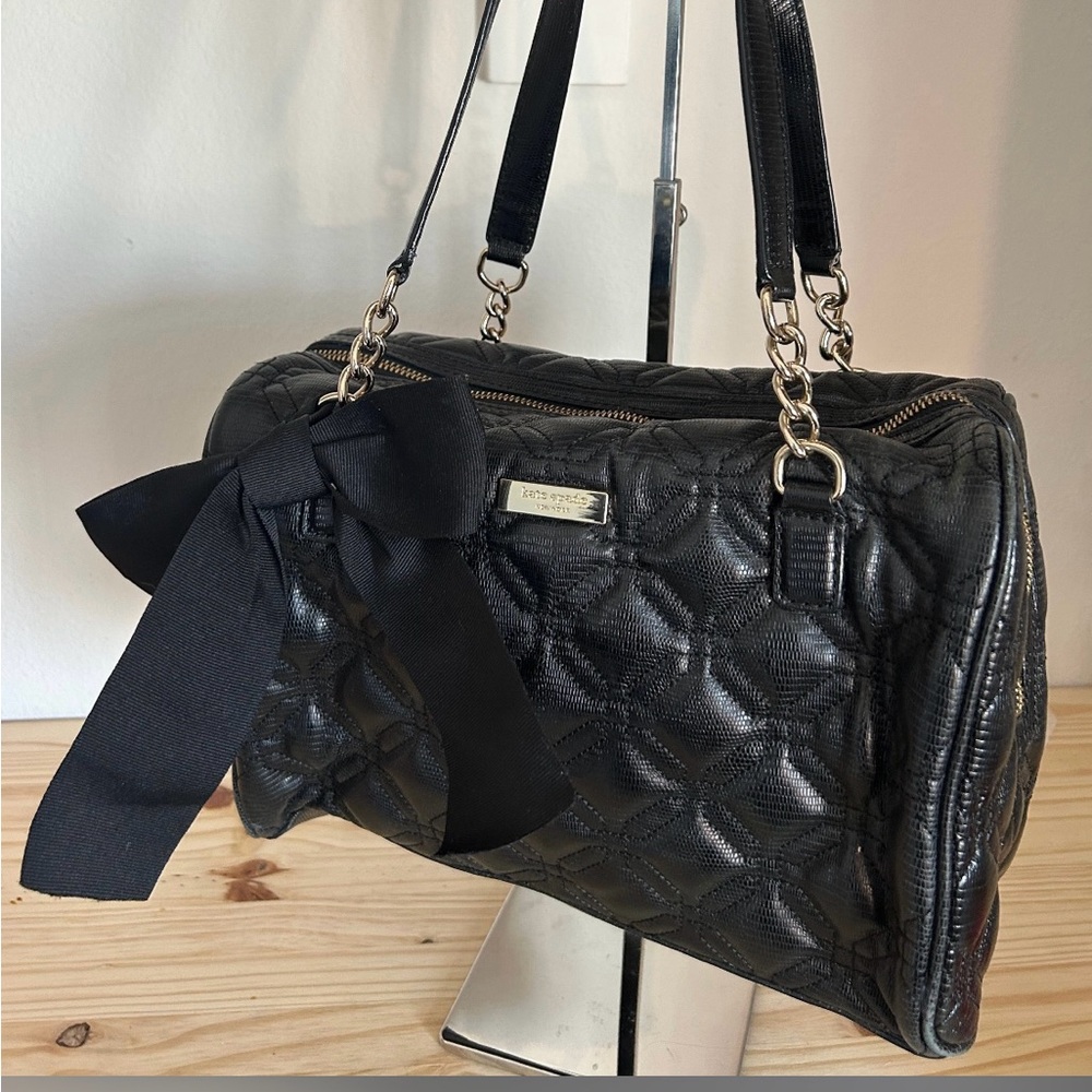 Kate spade Black Quilted Handbag with Bow